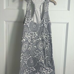 lululemon athletica Cool Racerback Gray Floral Tank Top